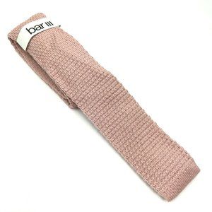 Bar III Earthy Knit Pink Skinny Tie Squared Tip
